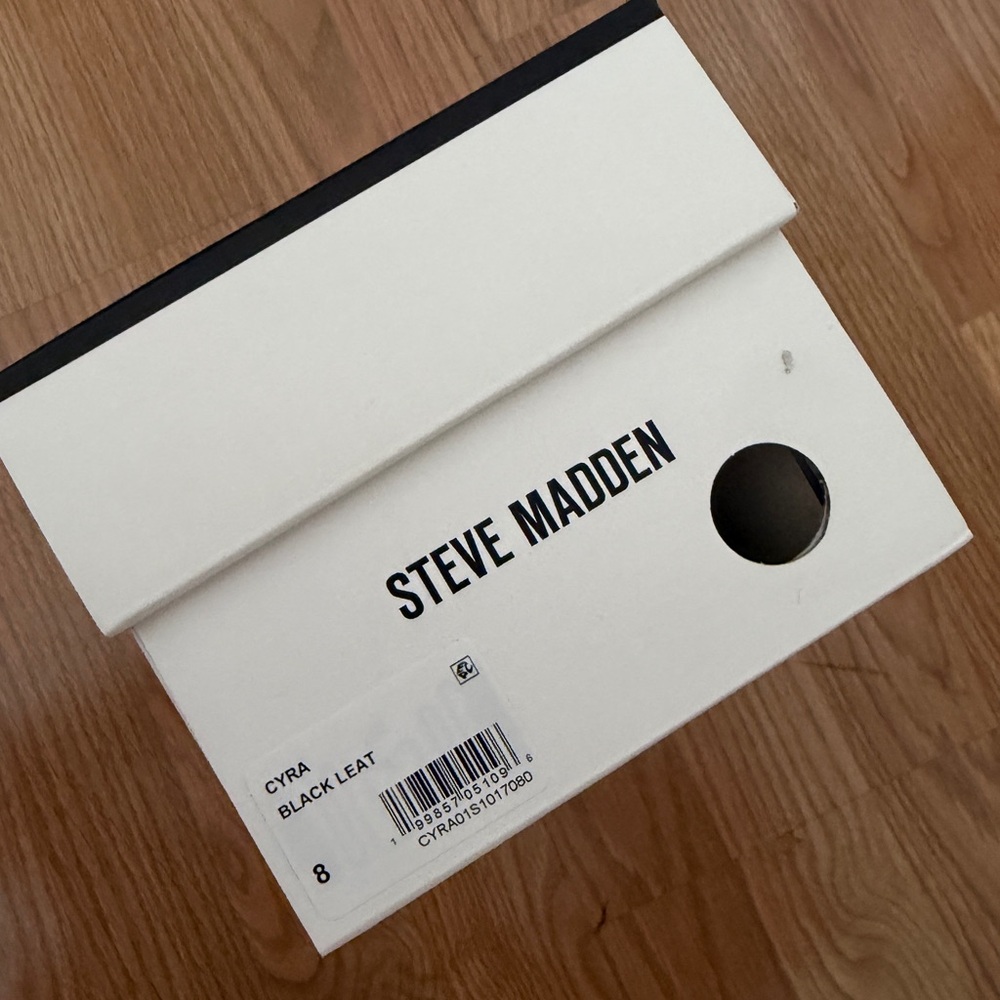 Steve Madden CYRA BLACK LEATHER — NWT - Picture 9 of 9